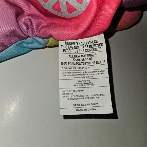 Justice Microbead Puppy Dog Plush Floppy Heart Peace Sign Pink Purple Blue Green - Picture 10 of 11